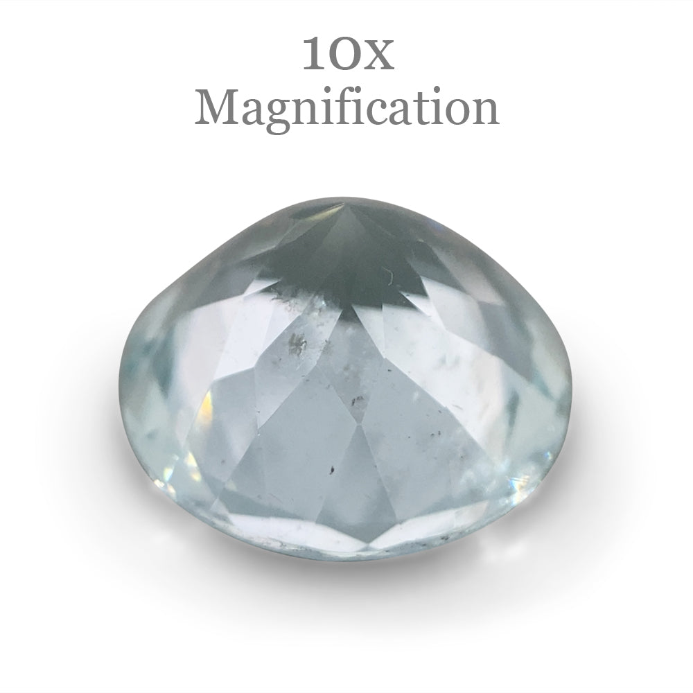 SkyJems 1.72ct Round Blue Aquamarine from Brazil, mixed cut gemstone with brilliant light blue color