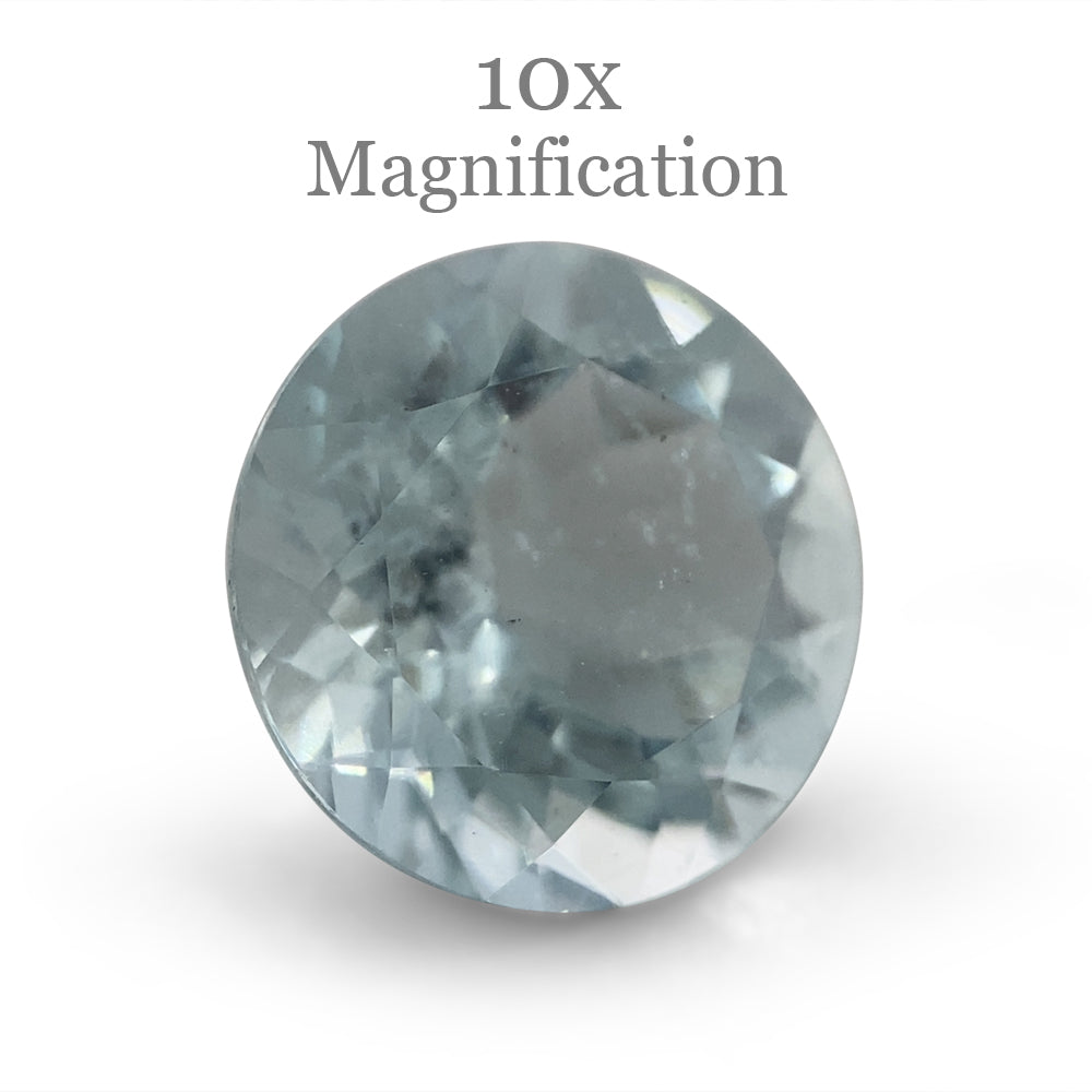 SkyJems 1.72ct Round Blue Aquamarine from Brazil, Mixed Cut Beryl Gemstone for Fine Jewelry