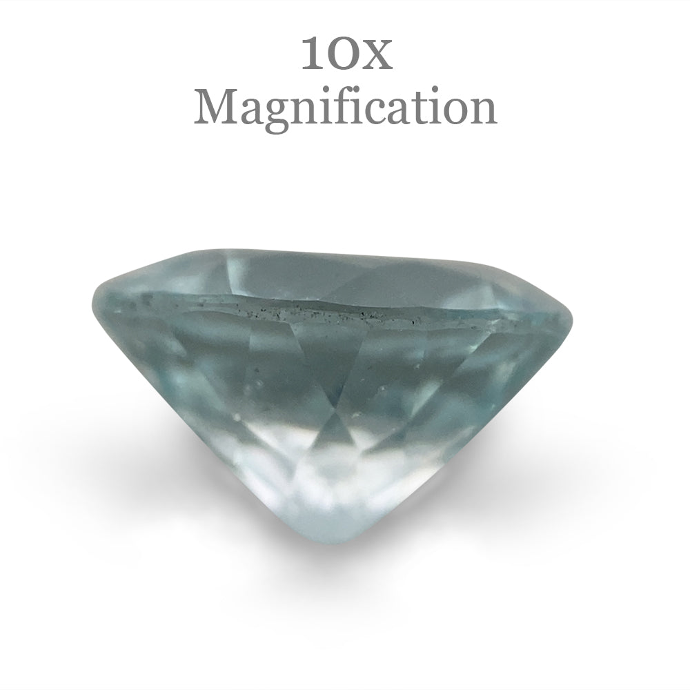 Brilliant 1.72ct Round Blue Aquamarine from Brazil, Mixed Cut Gemstone by SkyJems Canadian Fine Jewelry