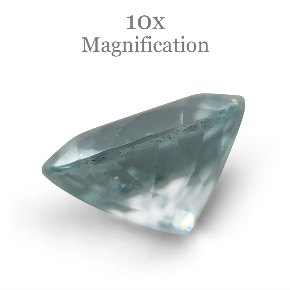 SkyJems 1.72ct Round Blue Aquamarine from Brazil, Mixed Cut Beryl Gemstone for Fine Jewelry