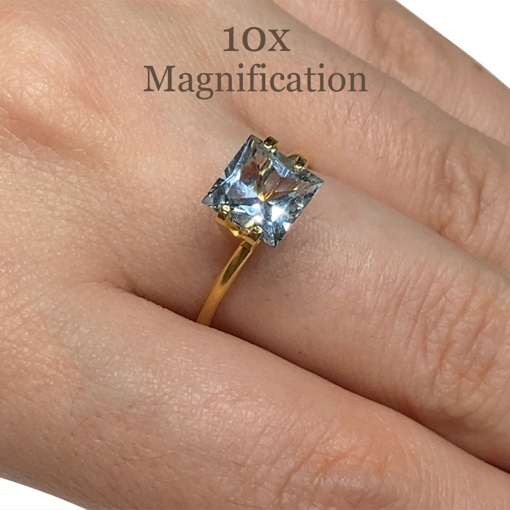1.9ct Square Brazilian Blue Aquamarine Gemstone from SkyJems, Mixed Cut Beryl Loose Stone