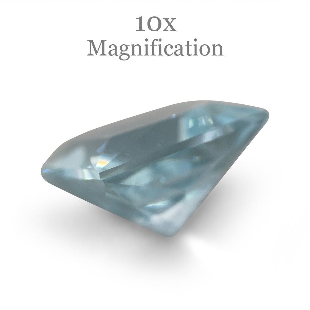 1.9ct Square Brazilian Blue Aquamarine Gemstone from SkyJems, Mixed Cut Beryl in Cushion Shape
