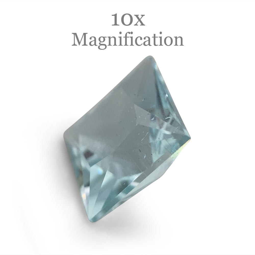 SkyJems 1.53ct Square Brazilian Blue Aquamarine Gemstone - Unheated Mixed Cut Beryl Loose Stone
