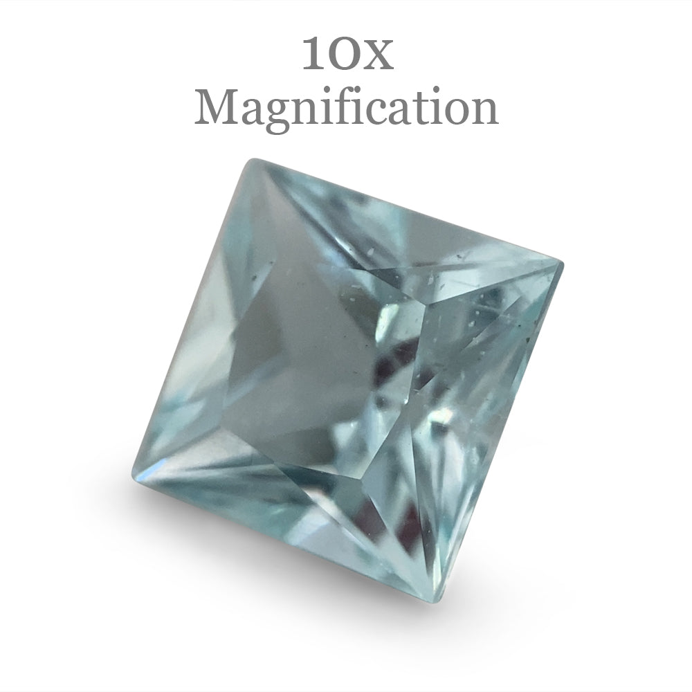 SkyJems 1.53ct Square Brazilian Blue Aquamarine Gemstone - Unheated Mixed Cut Beryl Loose Stone