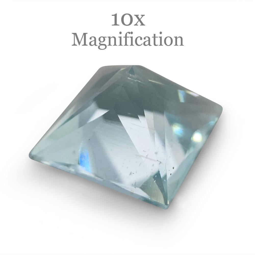 SkyJems 1.53ct Square Brazilian Blue Aquamarine Gemstone | Unheated Mixed Cut Beryl from Brazil