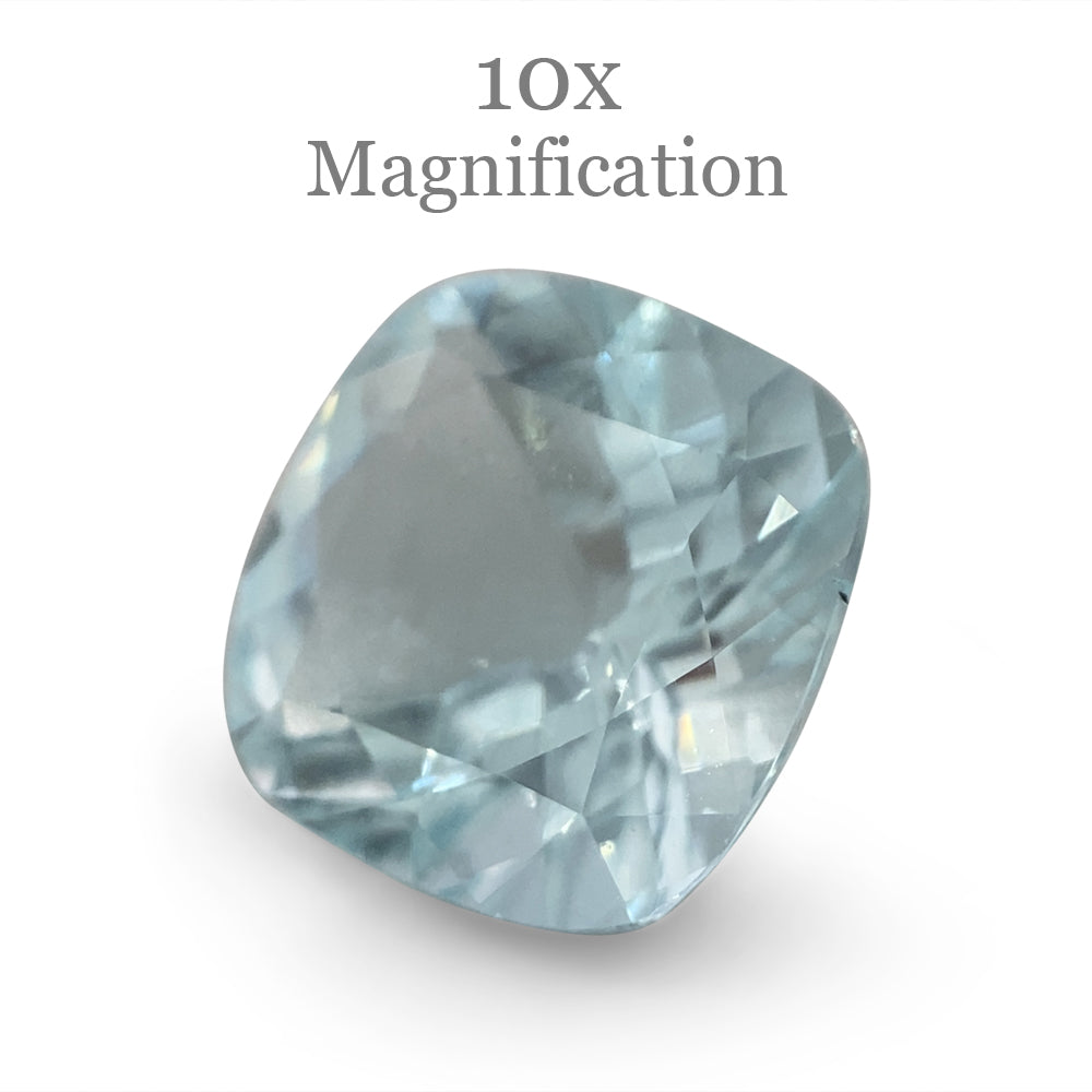 Lustrous 2.66ct Brazilian blue cushion-cut aquamarine from SkyJems, premium unheated beryl gemstone with elegant mixed faceti