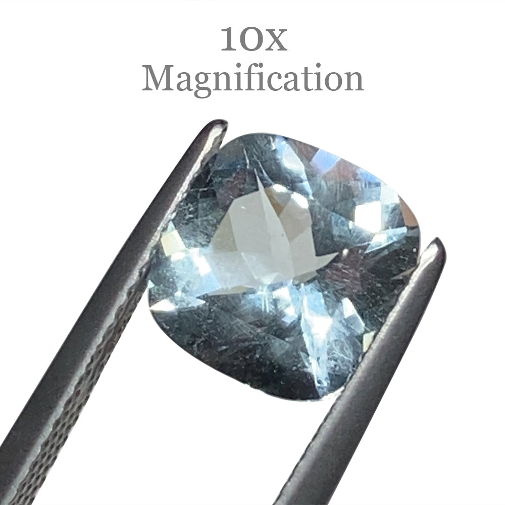 Brilliant 2.66ct Brazilian Blue Cushion Aquamarine from SkyJems, premium unheated mixed-cut gemstone in classic light blue hu