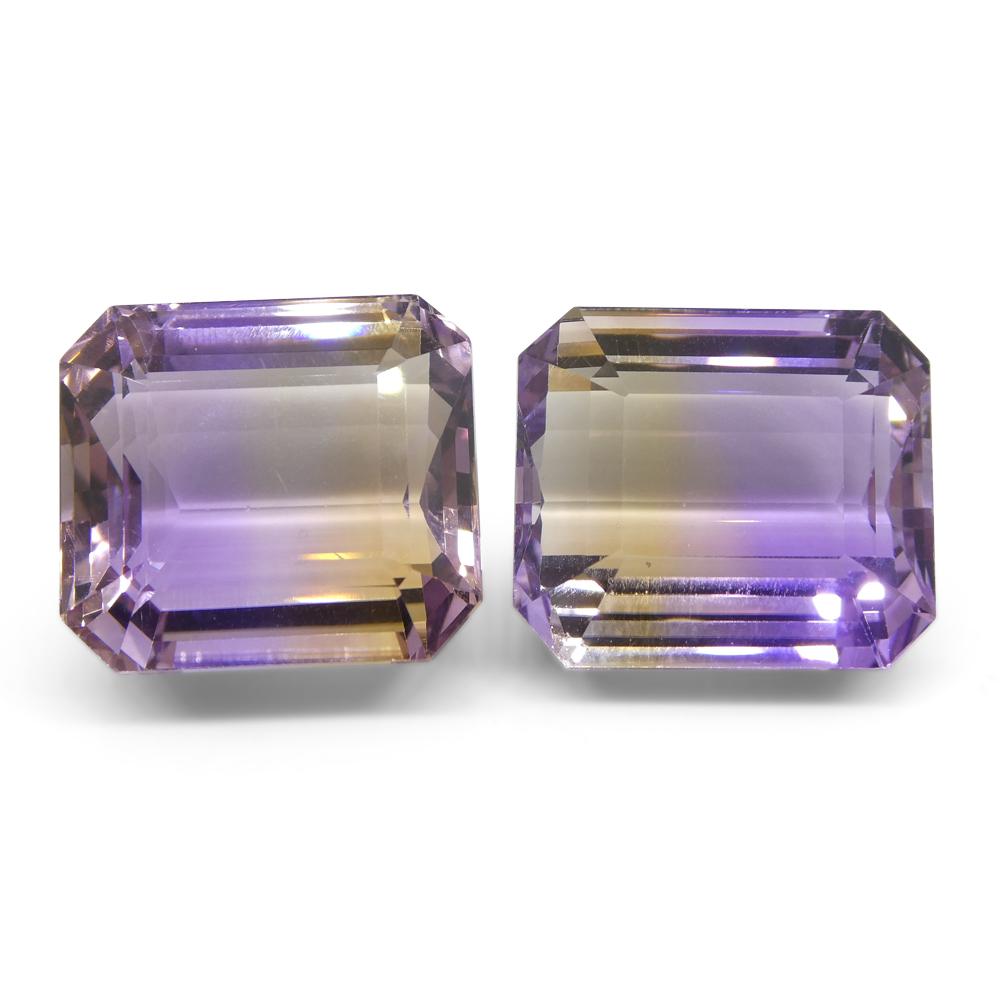 54.18 ct Pair Emerald Cut Ametrine - Skyjems Wholesale Gemstones