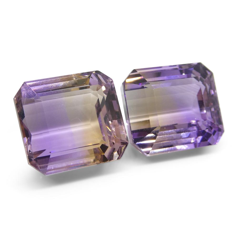 54.18 ct Pair Emerald Cut Ametrine - Skyjems Wholesale Gemstones