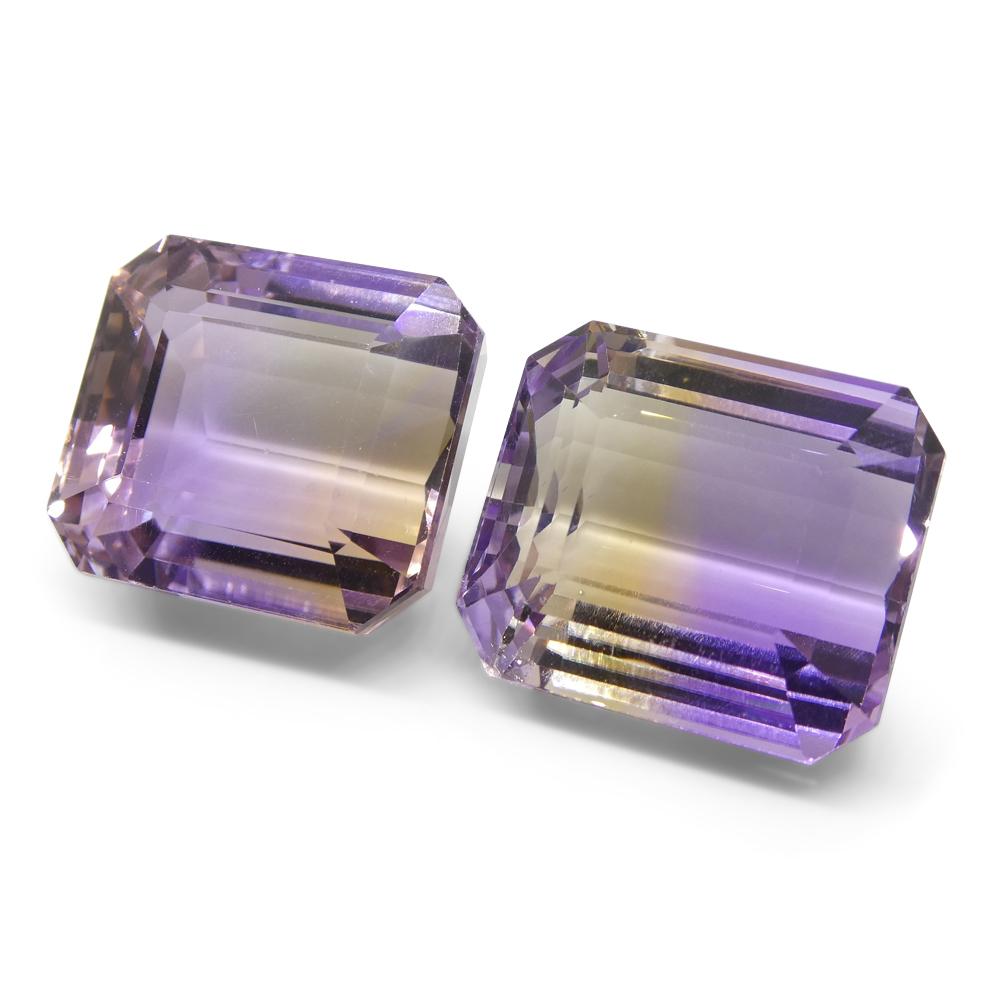 54.18 ct Pair Emerald Cut Ametrine - Skyjems Wholesale Gemstones