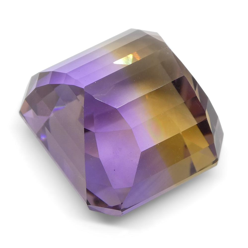 31.87 ct Rare Bolivian Ametrine Gemstone, Yellow and Purple Quartz, Square Step Cut by SkyJems