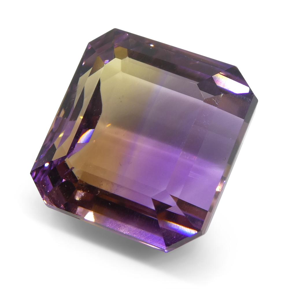 27.2 ct Square Ametrine from Bolivia, rare yellow and purple bicolor quartz gemstone by SkyJems Canadian gem experts