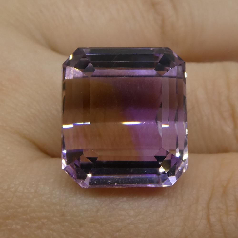 Large 32.35 ct Square Ametrine from Bolivia, yellow and purple bicolor quartz gem by SkyJems Canadian gemstone experts