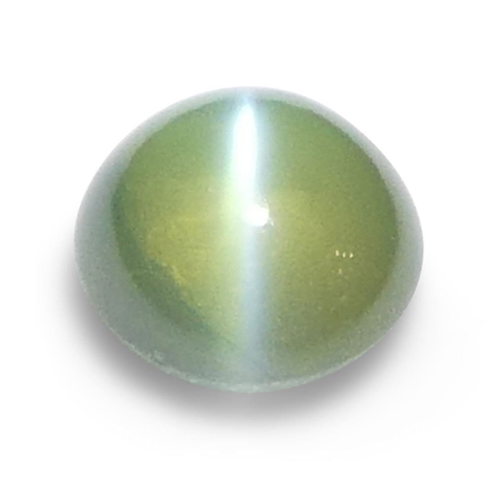 Cat's Eye Alexandrite 0.94 cts 5.26 x 5.26 x 3.56 mm Round Cabochon Yellowish Green changing to Pink-Purple  $660