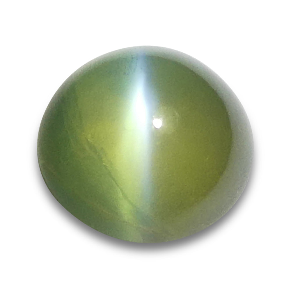 0.94ct Round Cabochon Yellowish Green to Pink-Purple Cat's Eye Alexandrite from India - Skyjems Wholesale Gemstones