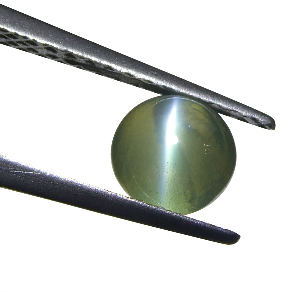 0.94ct Round Cabochon Yellowish Green to Pink-Purple Cat's Eye Alexandrite from India - Skyjems Wholesale Gemstones