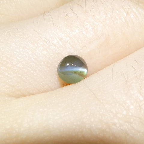 0.64ct Oval Cabochon Yellowish Green to Pink-Purple Cat's Eye Alexandrite from India