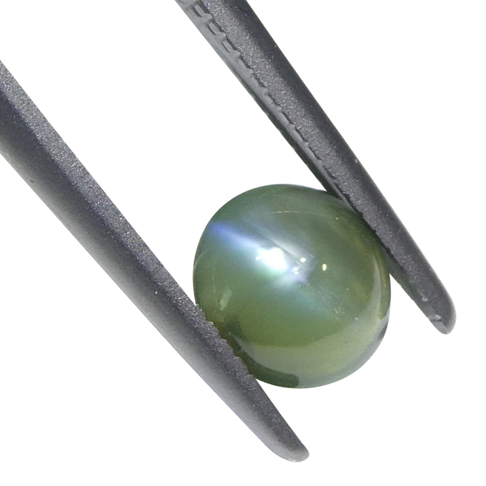 0.85ct Round Cabochon Yellowish Green to Pink-Purple Cat's Eye Alexandrite from India - Skyjems Wholesale Gemstones