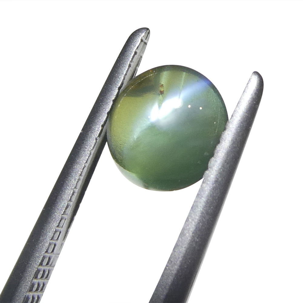 0.85ct Round Cabochon Yellowish Green to Pink-Purple Cat's Eye Alexandrite from India - Skyjems Wholesale Gemstones