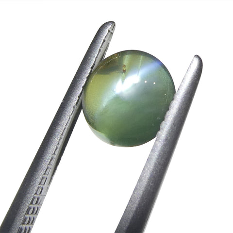0.85ct Round Cabochon Yellowish Green to Pink-Purple Cat's Eye Alexandrite from India