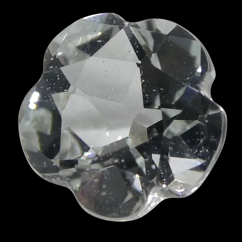 1.41ct White Sapphire Flower from Sri Lanka, cushion mixed cut gemstone by SkyJems Canadian gem specialists