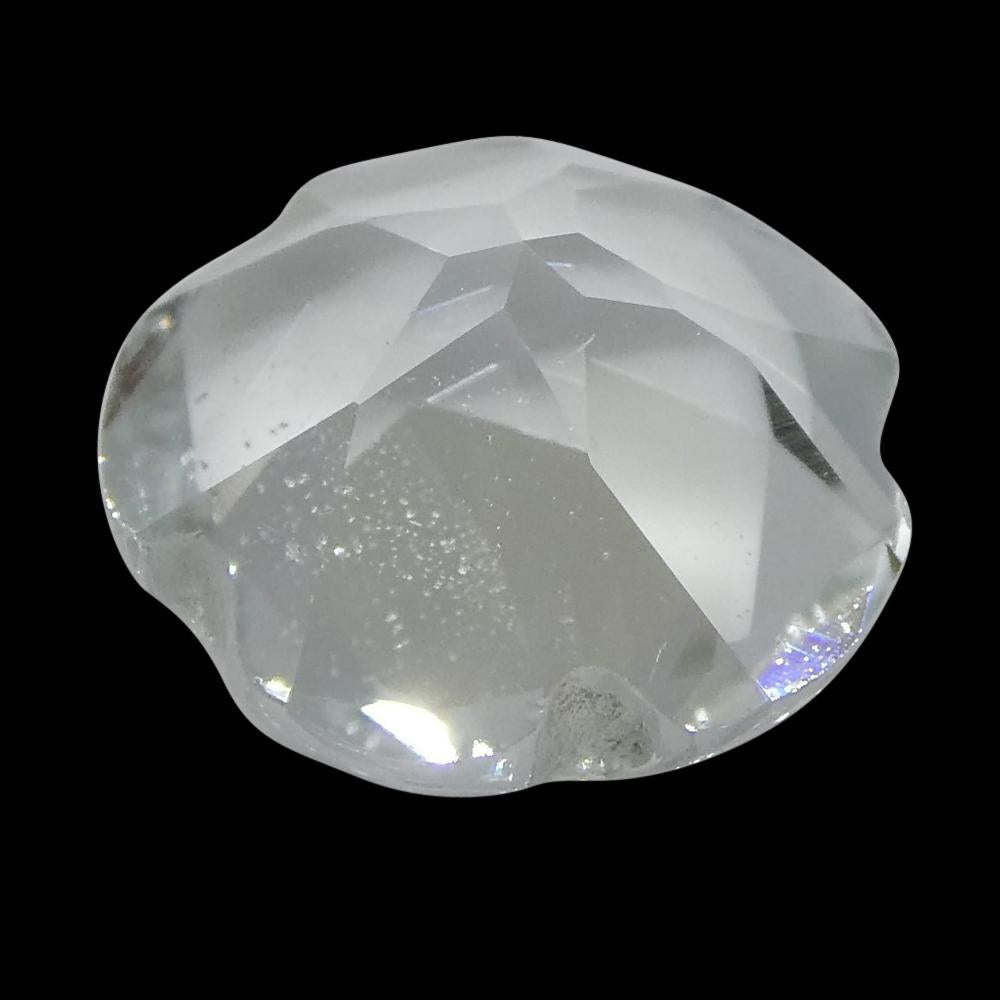 1.41ct White Sapphire Flower from Sri Lanka, cushion mixed cut gemstone by SkyJems Canadian gem specialists