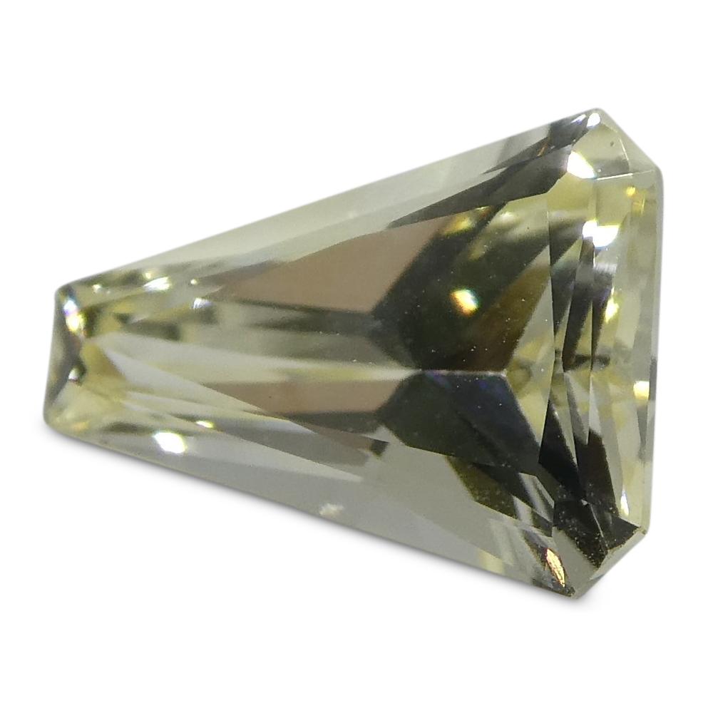 0.85ct Yellow Sapphire Cut Corner Trillion from Sri Lanka, premium unheated gemstone by SkyJems Canadian gem specialists