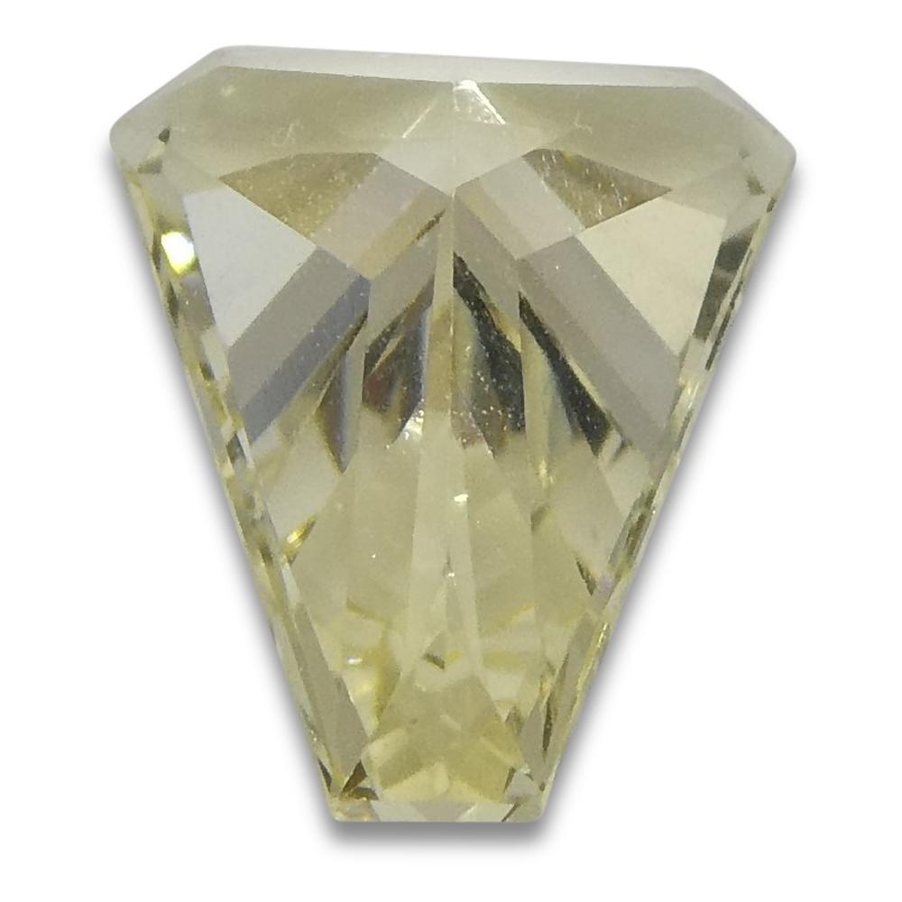 0.85ct Yellow Sapphire Cut Corner Trillion from Sri Lanka, premium unheated gem by SkyJems Canadian gemstone experts