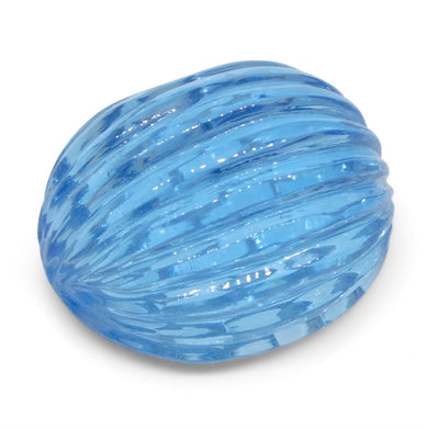 33.93ct Oval Carving Blue Topaz Fantasy/Fancy Cut - Skyjems Wholesale Gemstones