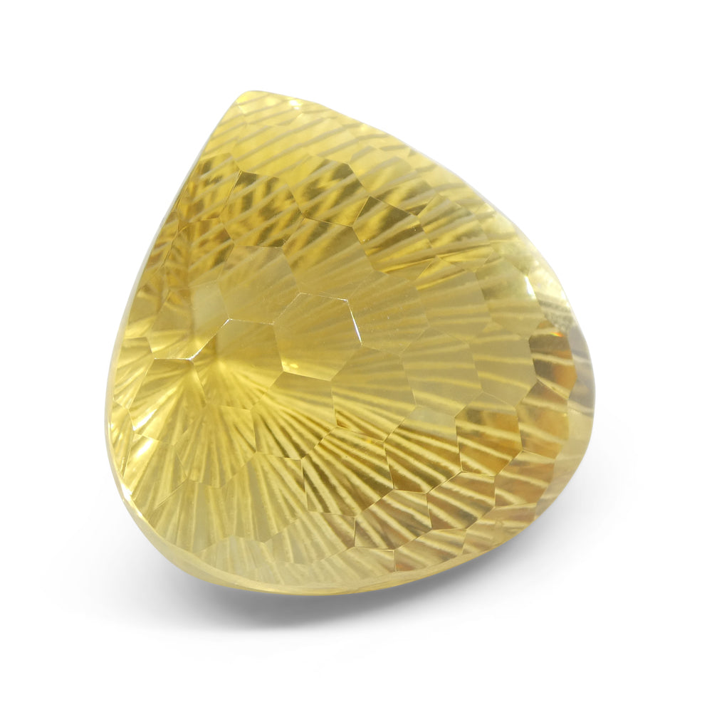 65.36ct Pear Shape Yellow Honeycomb Starburst Citrine from Brazil - Skyjems Wholesale Gemstones