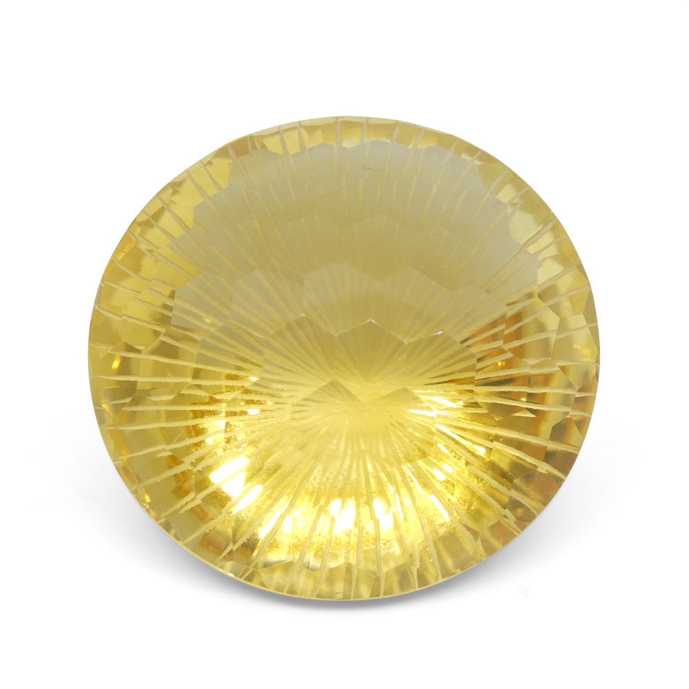 101.17ct Round Yellow Honeycomb Starburst Citrine from Brazil - Skyjems Wholesale Gemstones