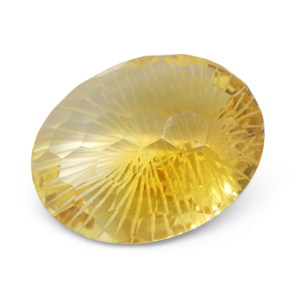 48.23ct Oval Yellow Honeycomb Starburst Citrine from Brazil - Skyjems Wholesale Gemstones