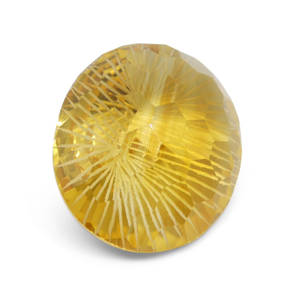 48.23ct Oval Yellow Honeycomb Starburst Citrine from Brazil - Skyjems Wholesale Gemstones