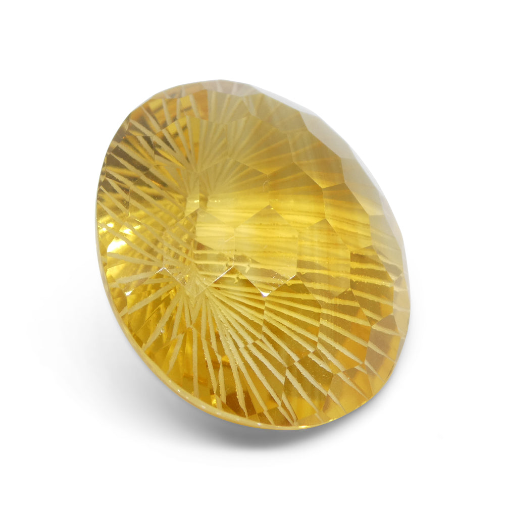 48.23ct Oval Yellow Honeycomb Starburst Citrine from Brazil - Skyjems Wholesale Gemstones