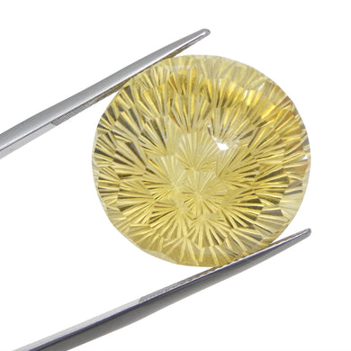 49.58ct Round Yellow Honeycomb Starburst Citrine from Brazil - Skyjems Wholesale Gemstones
