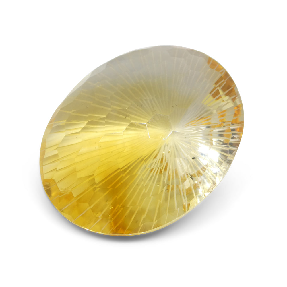 100.69ct Oval Yellow Honeycomb Starburst Citrine from Brazil - Skyjems Wholesale Gemstones