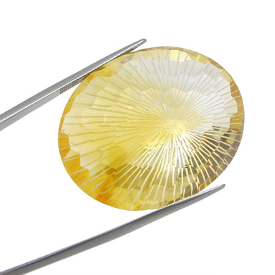 100.69ct Oval Yellow Honeycomb Starburst Citrine from Brazil - Skyjems Wholesale Gemstones