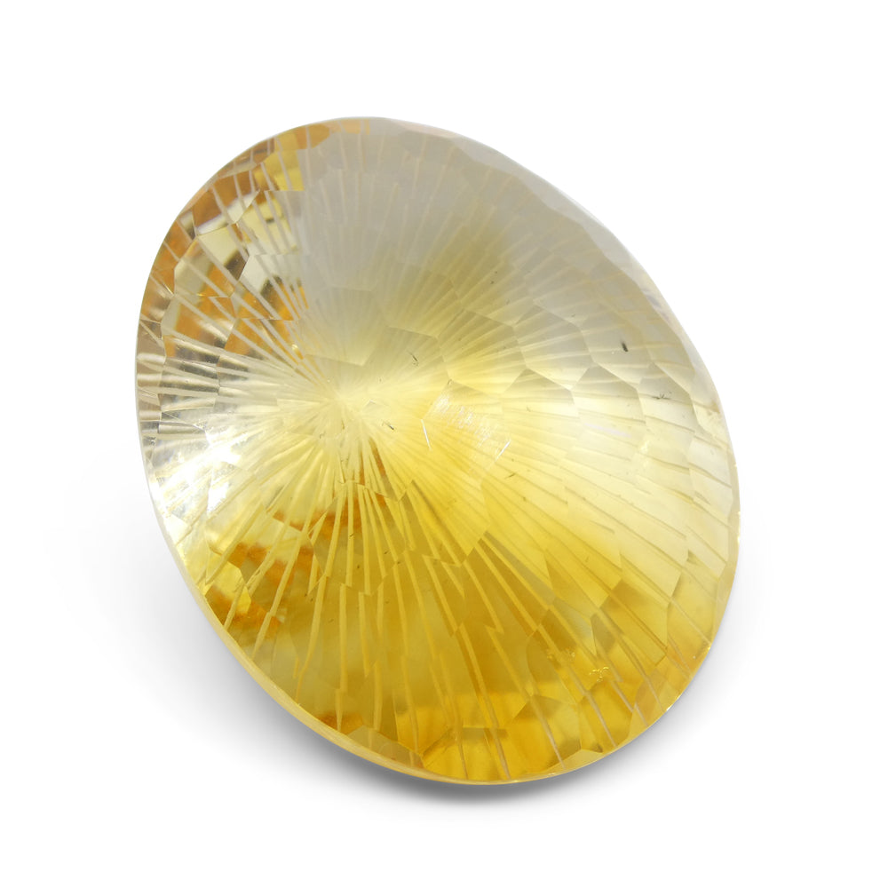 100.69ct Oval Yellow Honeycomb Starburst Citrine from Brazil - Skyjems Wholesale Gemstones