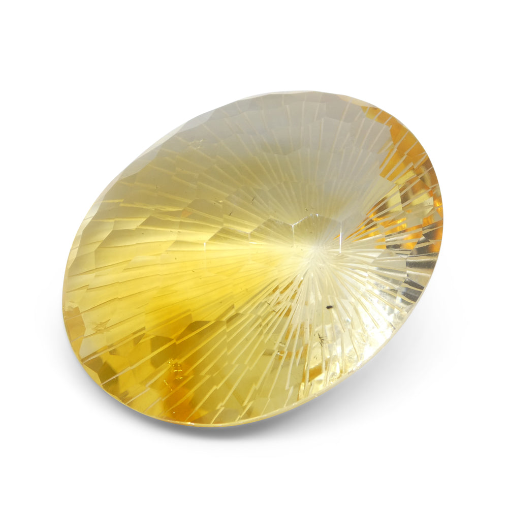 100.69ct Oval Yellow Honeycomb Starburst Citrine from Brazil - Skyjems Wholesale Gemstones