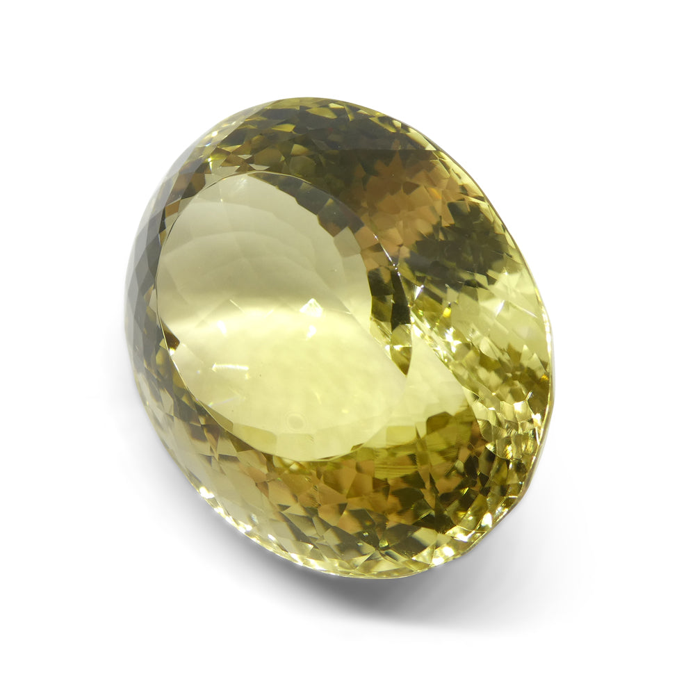 146.82ct Oval Lemon Yellow Citrine from Brazil - Skyjems Wholesale Gemstones