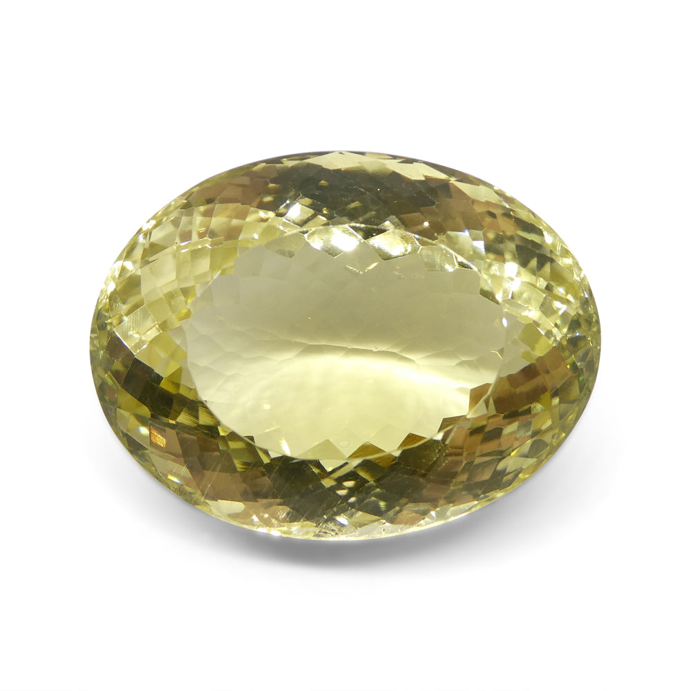 124.52ct Oval Lemon Yellow Citrine from Brazil - Skyjems Wholesale Gemstones