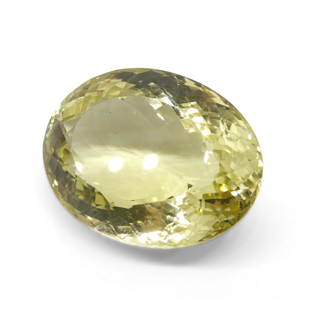 124.52ct Oval Lemon Yellow Citrine from Brazil - Skyjems Wholesale Gemstones