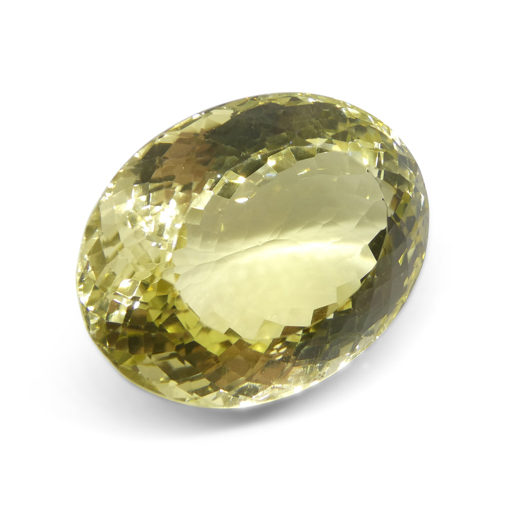 124.52ct Oval Lemon Yellow Citrine from Brazil - Skyjems Wholesale Gemstones