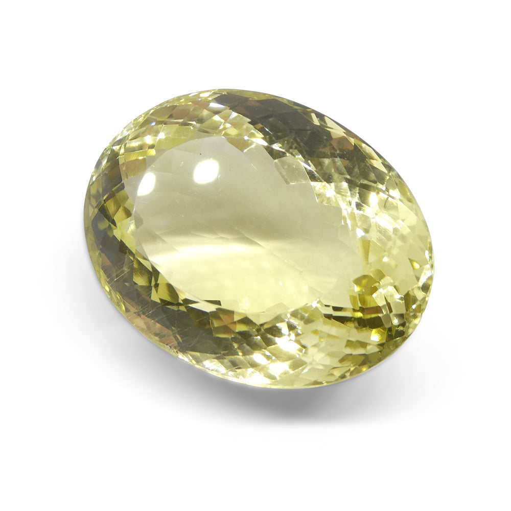 124.52ct Oval Lemon Yellow Citrine from Brazil - Skyjems Wholesale Gemstones