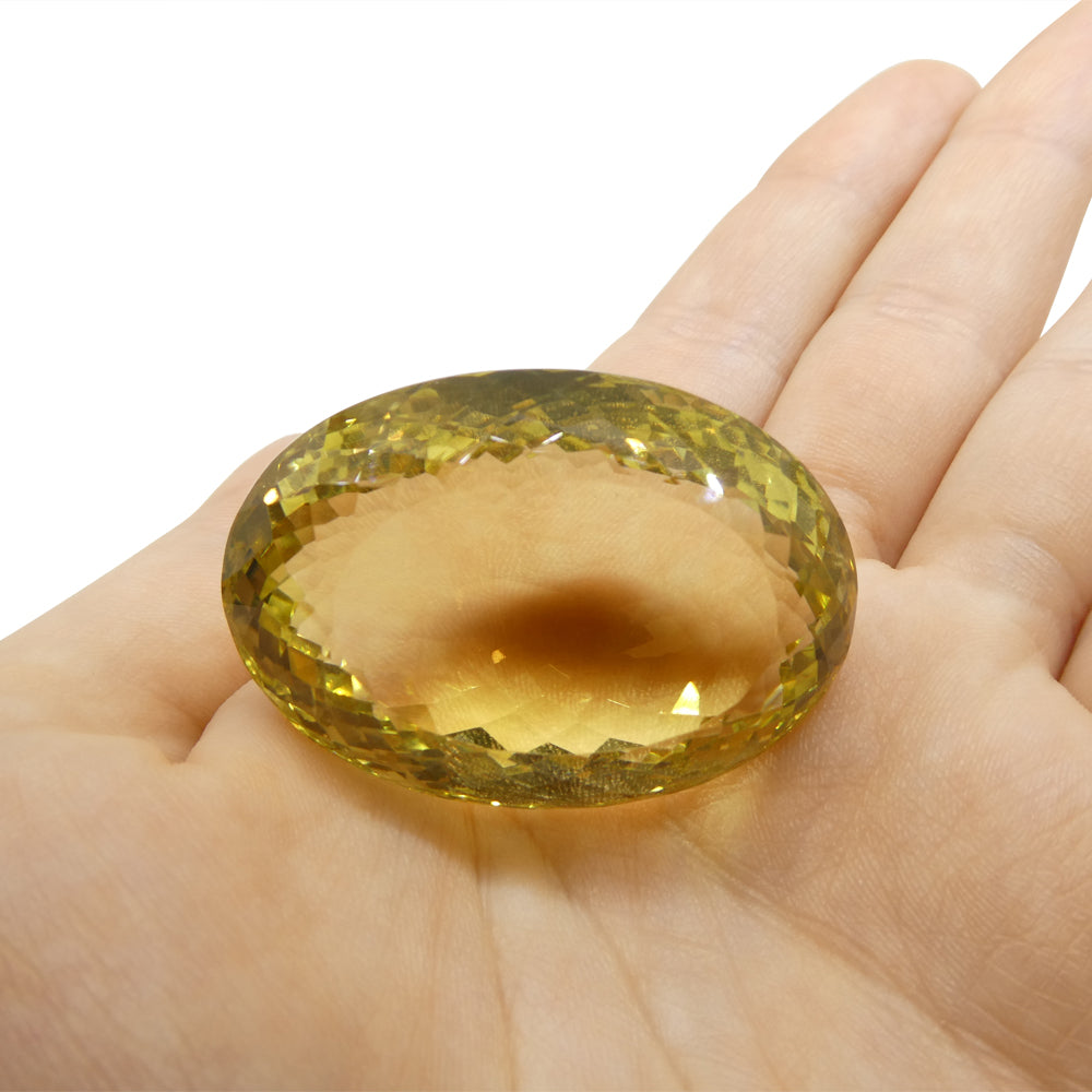 169.36ct Oval Lemon Yellow Citrine from Brazil - Skyjems Wholesale Gemstones