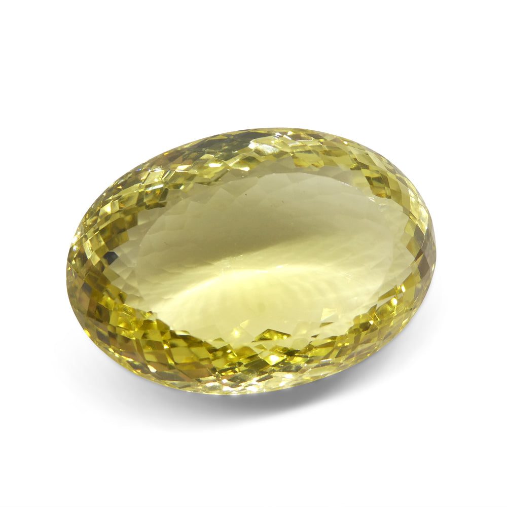 169.36ct Oval Lemon Yellow Citrine from Brazil - Skyjems Wholesale Gemstones