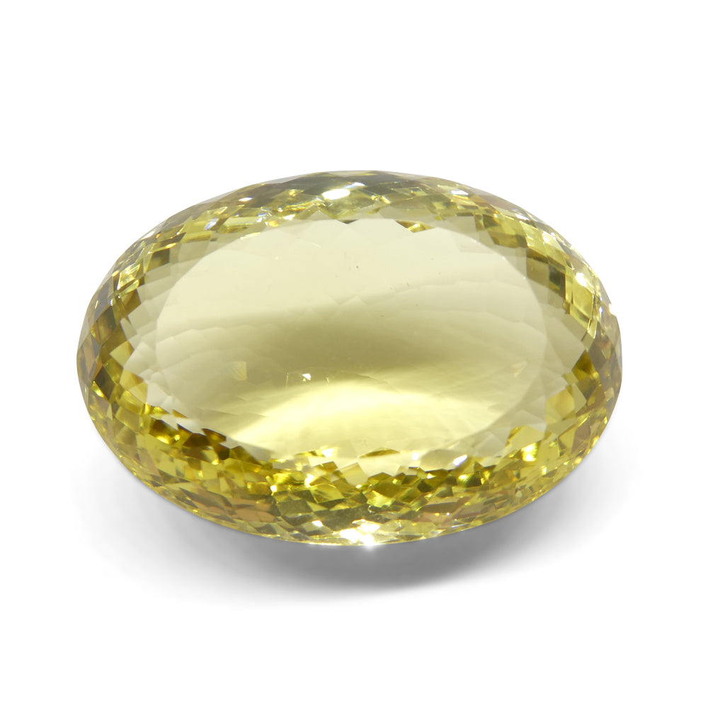 169.36ct Oval Lemon Yellow Citrine from Brazil - Skyjems Wholesale Gemstones