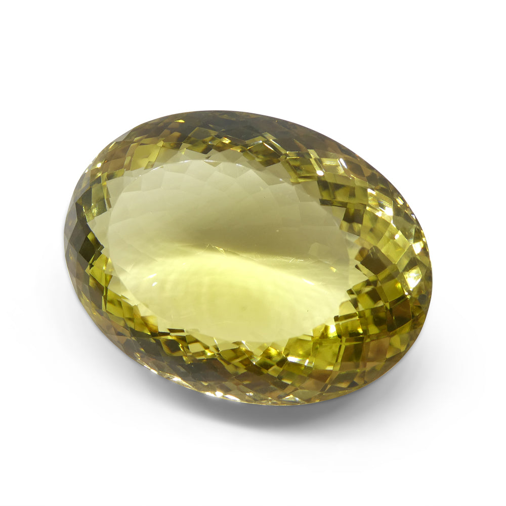 163.36ct Oval Lemon Yellow Citrine from Brazil - Skyjems Wholesale Gemstones