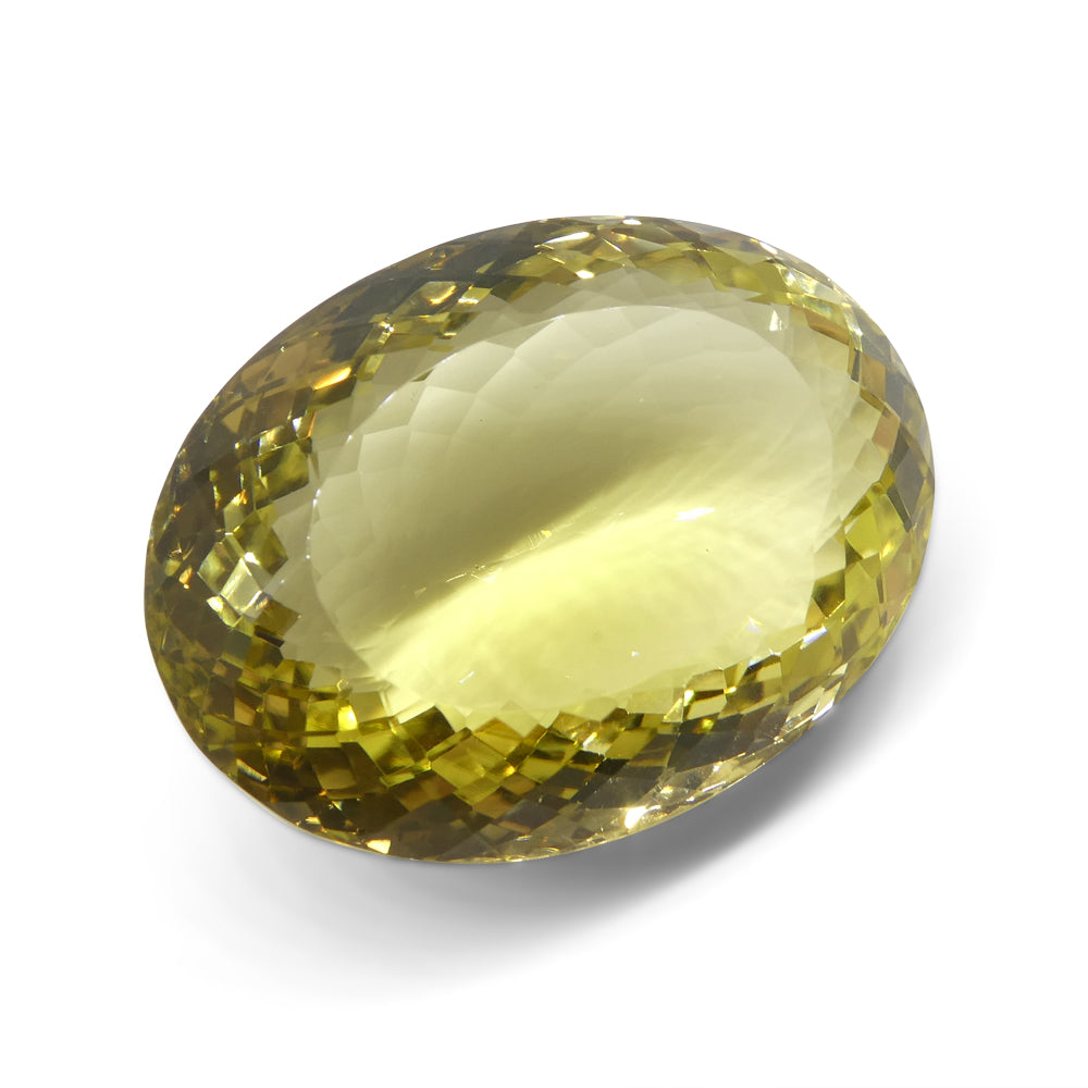 163.36ct Oval Lemon Yellow Citrine from Brazil - Skyjems Wholesale Gemstones