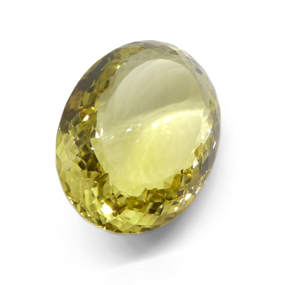 163.36ct Oval Lemon Yellow Citrine from Brazil - Skyjems Wholesale Gemstones